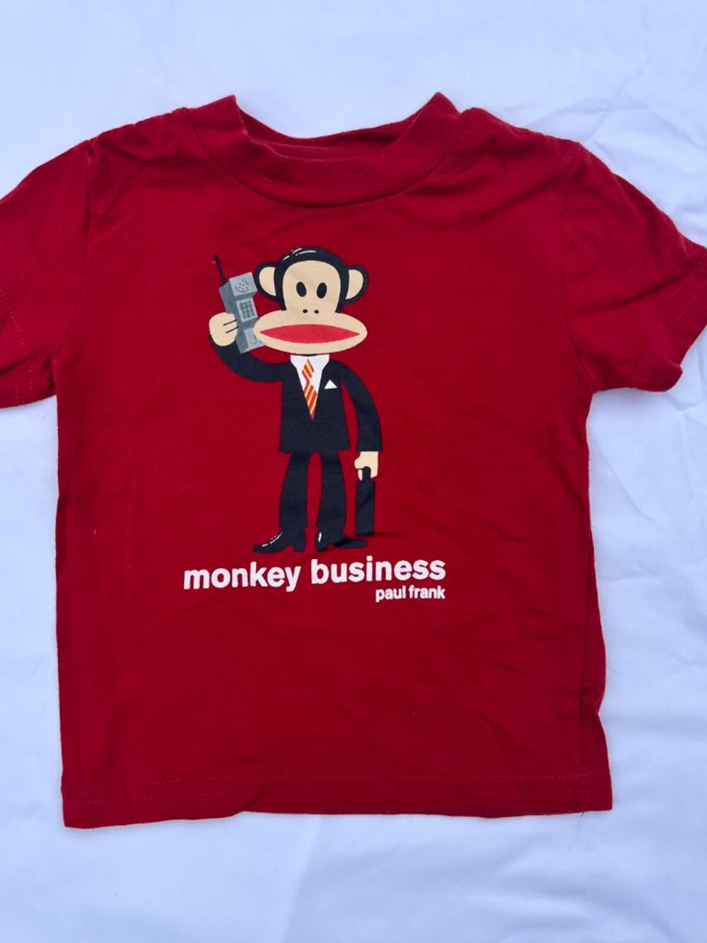 Boys 12M Paul Frank Julius Monkey Business Tee — Red — GUC